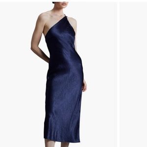 & Other Stories one shoulder silk dress